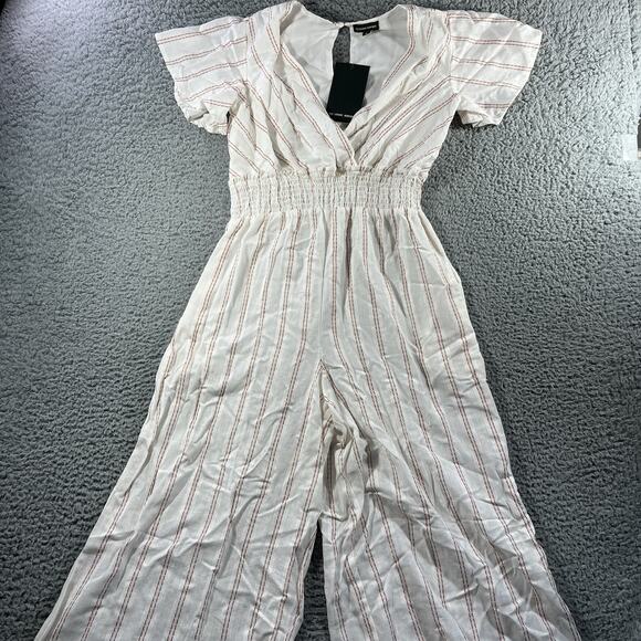 MEADOW RHODES JUMP SUIT WOMENS SMALL WHITE ROMPER ONE PIECE NWT NEW STRIPE *READ - Picture 1 of 14